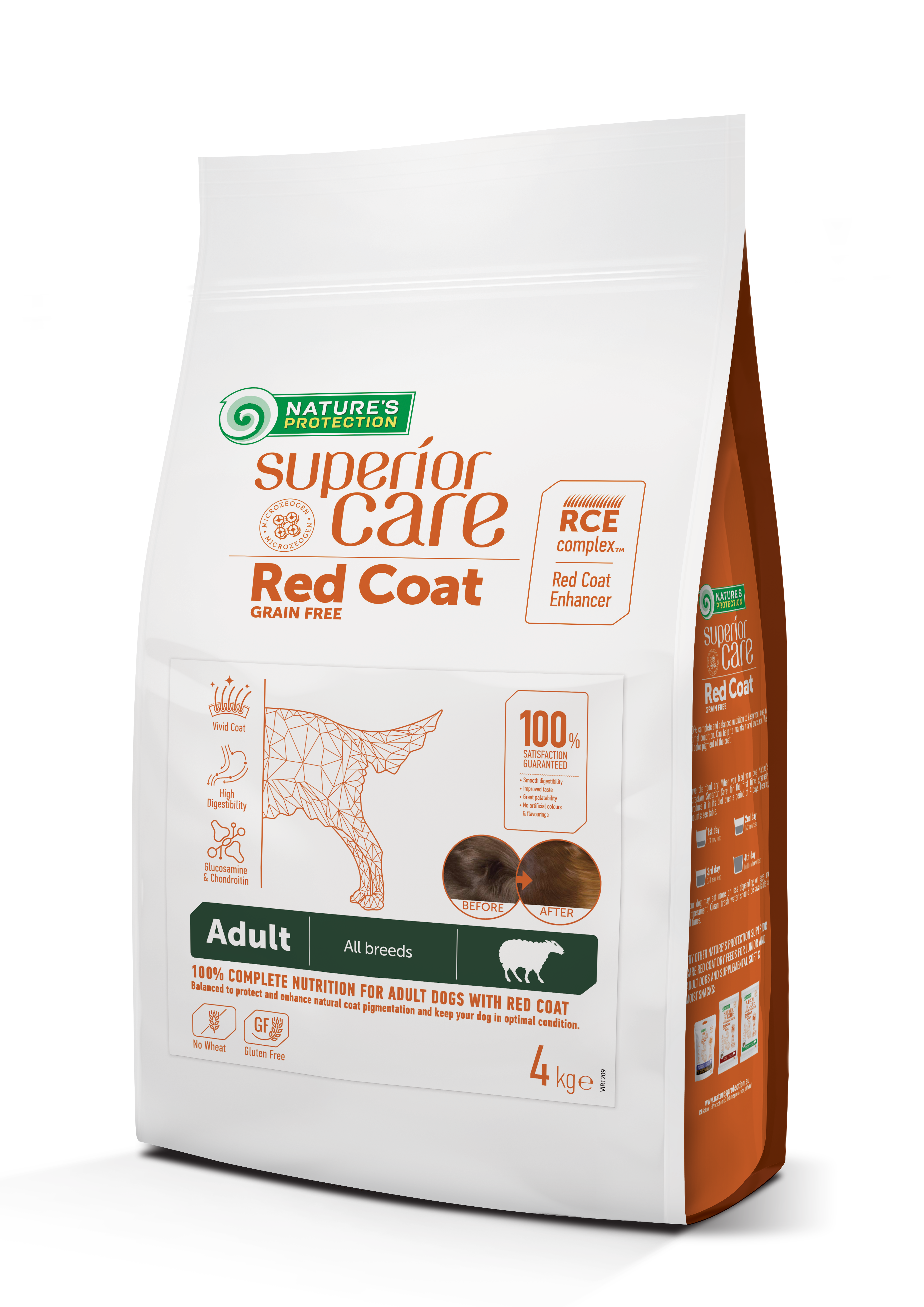 Nature's Protection Superior Care Red Coat  Grain Free with Lamb for Adult All Breed dogs.