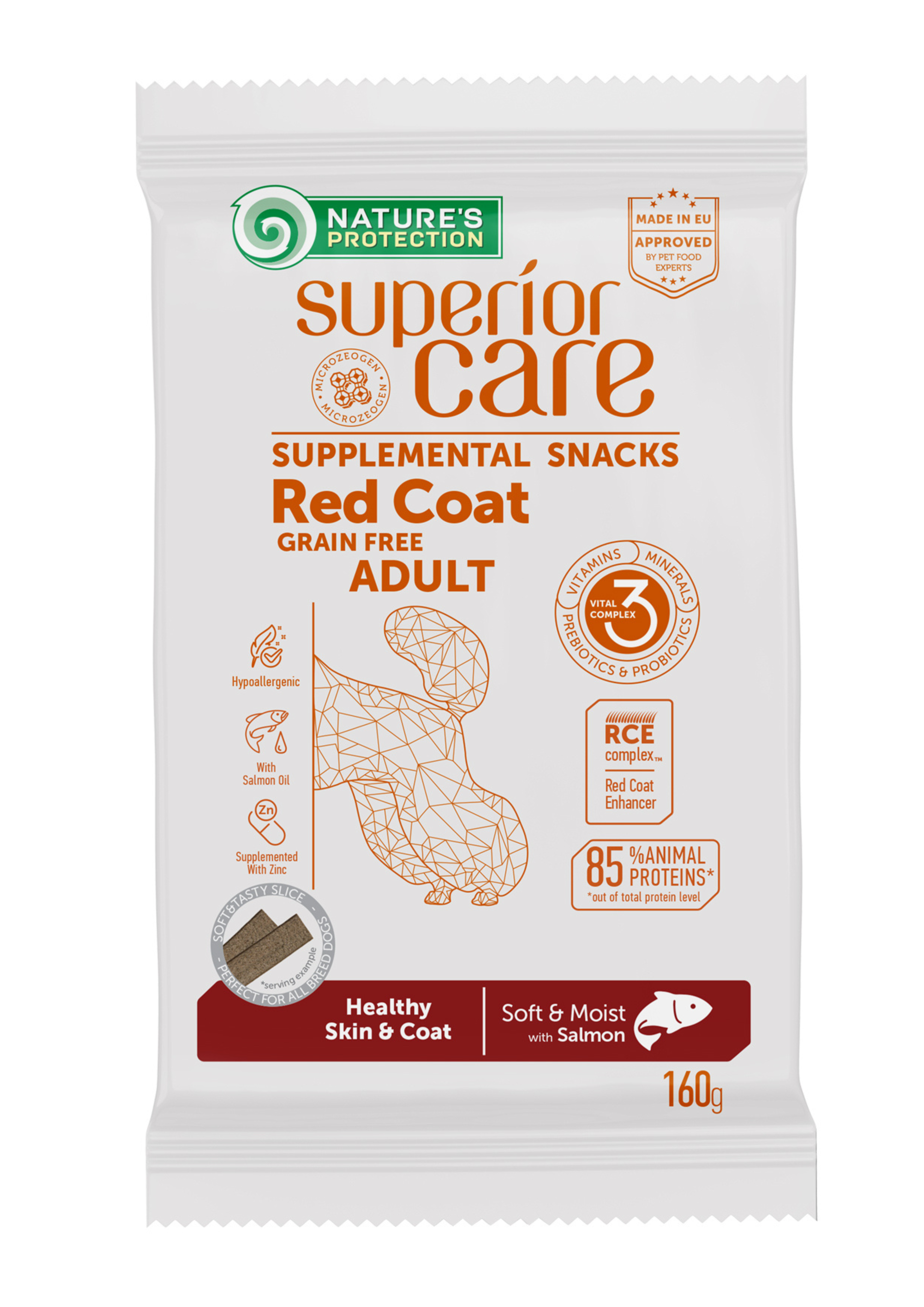 Nature's Protection Superior Care Red Coat Healthy Skin & Coat supplemental snacks with Salmon